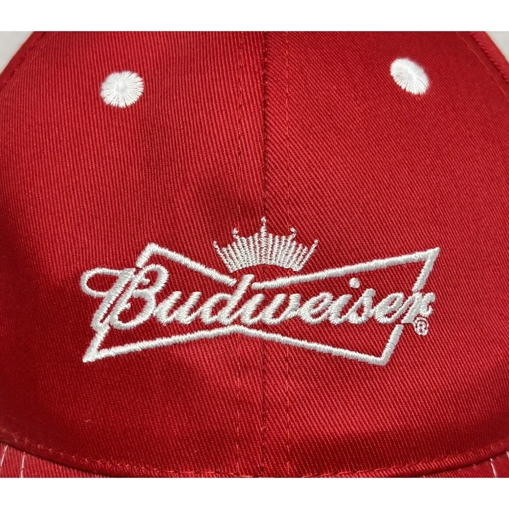 Budweiser‎ Grab Some Buds Hat Adjustable Baseball Cap K-Products Red EUC